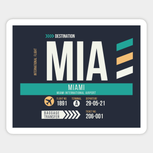 Miami (MIA) Airport Code Baggage Tag Magnet